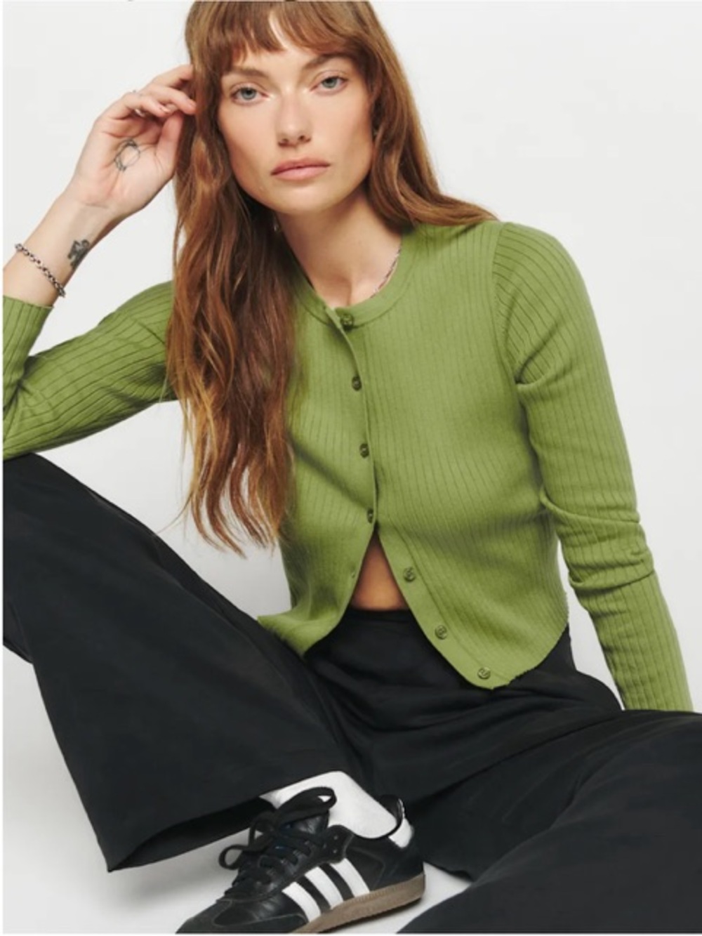 Reformation | Joanne Green Cotton Ribbed Cardigan